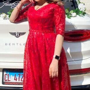 Red A Line Dress